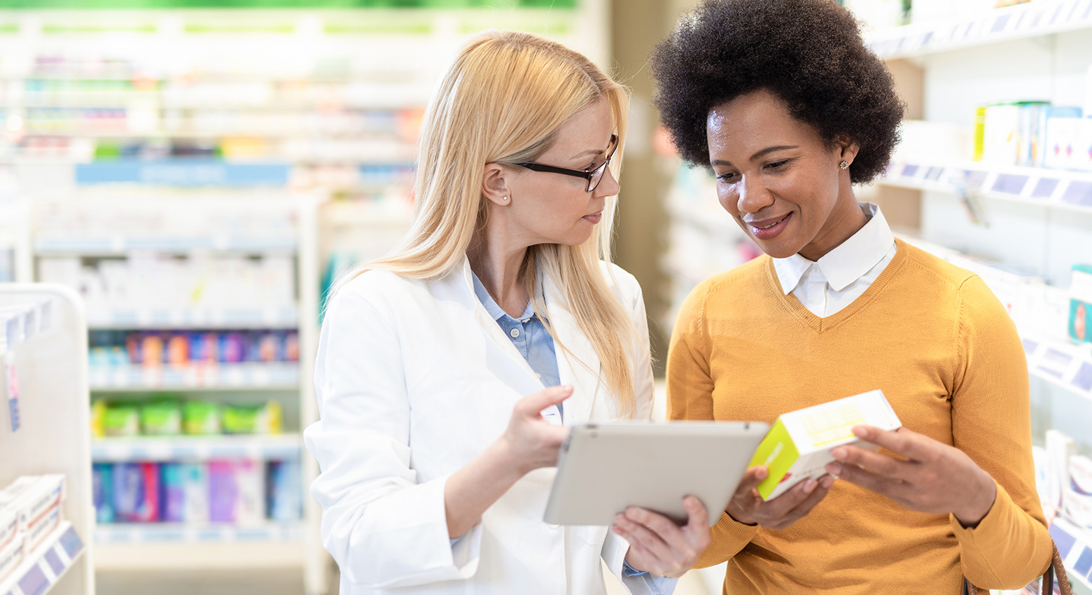 Hallway with colorful lights 