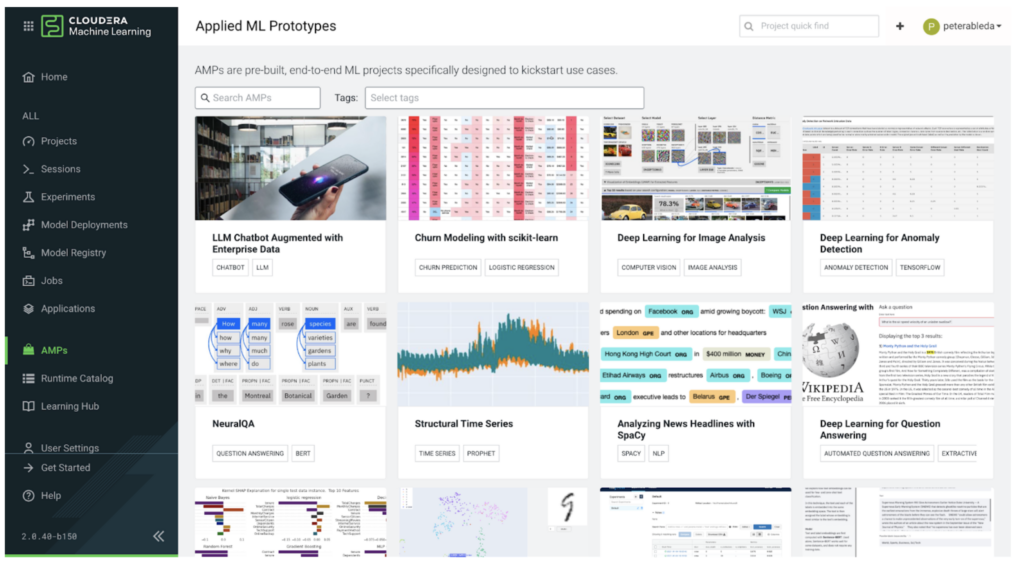 Cloudera Machine Learning (CML) AMP Catalog
