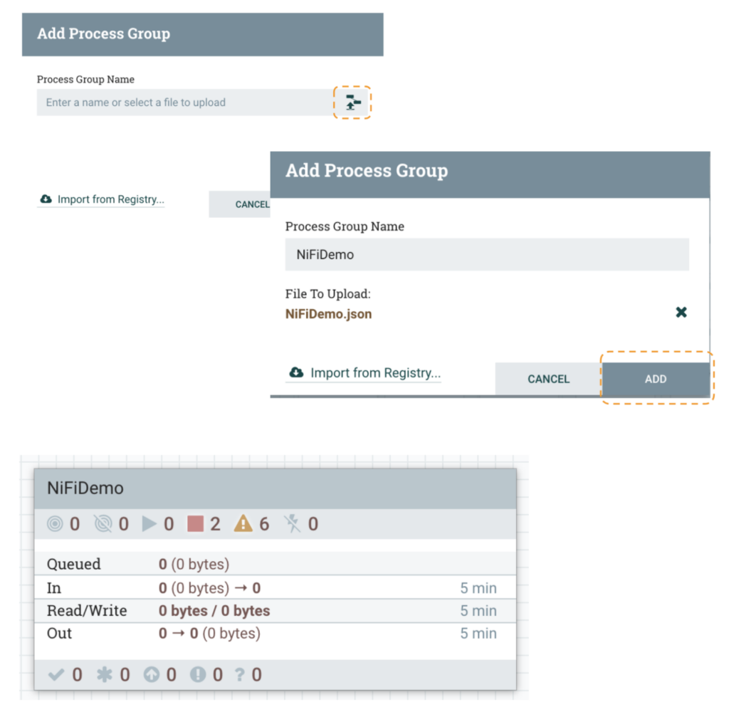 Creating a new process group in NiFi