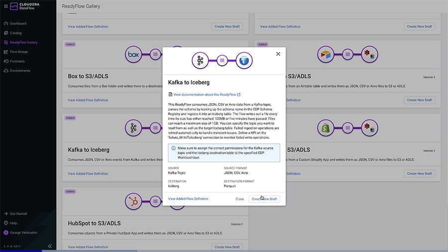 DataFlow Designer 製品のスクリーンショット